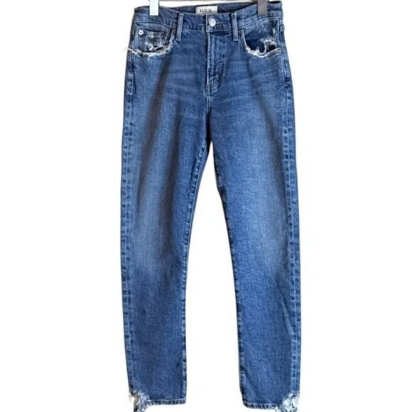 AGOLDE Women's Toni Slim Jeans Distressed Ankle Blue Stretch Size 26 - Picture 2 of 11
